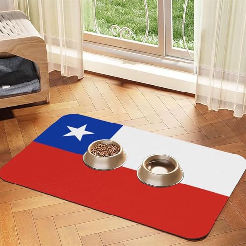 Saugfähige Futtermatte für Haustiere, 30 x 45 cm, Motiv: Flagge von Chile, schnell trocknendes Futterpad/Leder-Tischset, für Hunde und Katzen, Futternapf Saugfähige Futtermatte für Haustiere, 30 x 45 cm, Motiv: Flagge von Chile, schnell trocknendes Futterpad/Leder-Tischset, für Hunde und Katzen, Futternapf von LiuMng