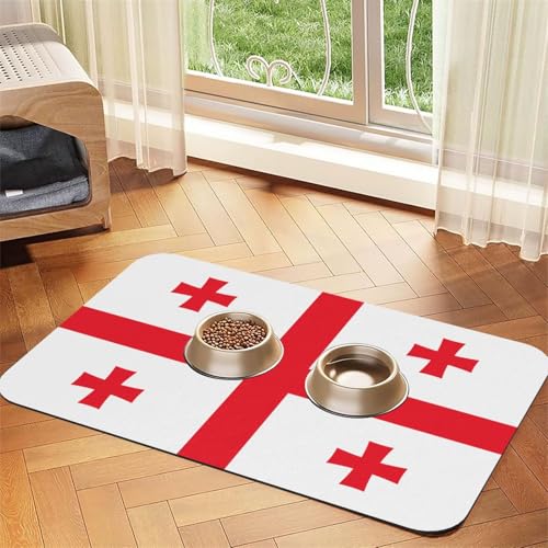 Saugfähige Futtermatte für Haustiere, 30 x 45 cm, Motiv: Flagge von Georgien, schnell trocknendes Futter-Pad/Leder-Tischset, für Hunde, Katzen, Futternapf, Wasser Saugfähige Futtermatte für Haustiere, 30 x 45 cm, Motiv: Flagge von Georgien, schnell trocknendes Futter-Pad/Leder-Tischset, für Hunde, Katzen, Futternapf, Wasser von LiuMng