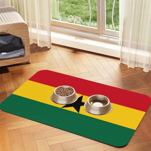 Saugfähige Futtermatte für Haustiere, 30 x 45 cm, Motiv: Flagge von Ghana, schnell trocknendes Futter-Pad/Leder-Tischset, für Hunde, Katzen, Futternapf, Wasser Saugfähige Futtermatte für Haustiere, 30 x 45 cm, Motiv: Flagge von Ghana, schnell trocknendes Futter-Pad/Leder-Tischset, für Hunde, Katzen, Futternapf, Wasser von LiuMng