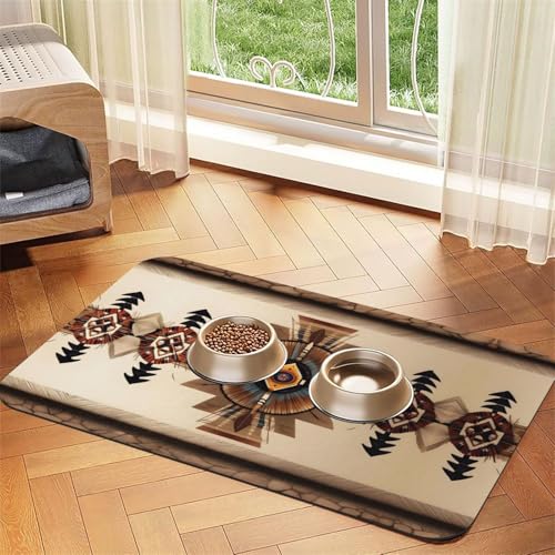Saugfähige Futtermatte für Haustiere, 30 x 45 cm, Motiv: Indianer-Malerei, schnell trocknendes Futter-Pad/Leder-Tischset, für Hunde, Katzen, Futternapf, Wasser Saugfähige Futtermatte für Haustiere, 30 x 45 cm, Motiv: Indianer-Malerei, schnell trocknendes Futter-Pad/Leder-Tischset, für Hunde, Katzen, Futternapf, Wasser von LiuMng