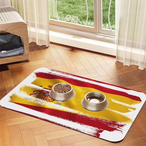 Saugfähige Futtermatte für Haustiere, 30 x 45 cm, Motiv: Spanien-Flagge, schnell trocknendes Futterunterlage/Leder-Tischset, für Hunde und Katzen, Futternapf Saugfähige Futtermatte für Haustiere, 30 x 45 cm, Motiv: Spanien-Flagge, schnell trocknendes Futterunterlage/Leder-Tischset, für Hunde und Katzen, Futternapf von LiuMng