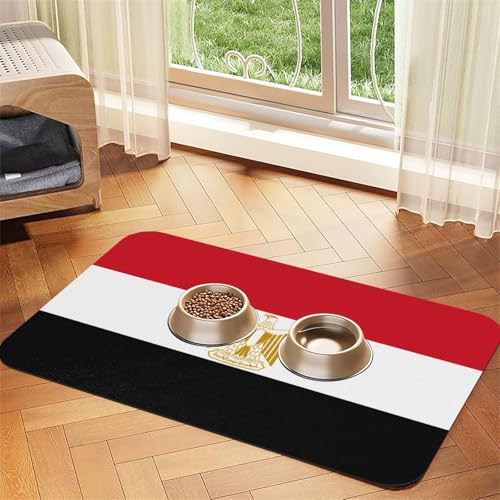 Saugfähige Futtermatte für Haustiere, 30 x 45 cm, ägyptische Flagge, schnell trocknendes Futter-Pad/Leder-Tischset, für Hunde und Katzen, Futternapf, Wasser Saugfähige Futtermatte für Haustiere, 30 x 45 cm, ägyptische Flagge, schnell trocknendes Futter-Pad/Leder-Tischset, für Hunde und Katzen, Futternapf, Wasser von LiuMng