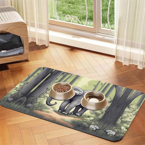 Saugfähige Futtermatte für Haustiere, 30 x 45 cm, mit Elefanten-Motiv, schnell trocknendes Futterunterlage/Leder-Tischset, für Hunde und Katzen, Futternapf, Wasser Saugfähige Futtermatte für Haustiere, 30 x 45 cm, mit Elefanten-Motiv, schnell trocknendes Futterunterlage/Leder-Tischset, für Hunde und Katzen, Futternapf, Wasser von LiuMng
