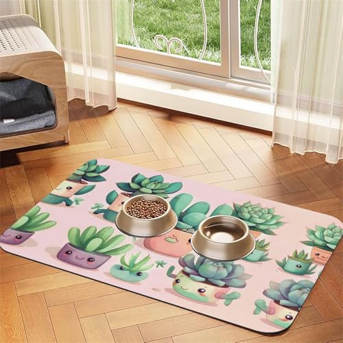 Saugfähige Futtermatte für Haustiere, 30 x 45 cm, mit niedlichem Sukkulenten-Druck, schnell trocknendes Futter-Pad/Leder-Tischset, für Hunde, Katzen, Futternapf, Wasser Saugfähige Futtermatte für Haustiere, 30 x 45 cm, mit niedlichem Sukkulenten-Druck, schnell trocknendes Futter-Pad/Leder-Tischset, für Hunde, Katzen, Futternapf, Wasser von LiuMng