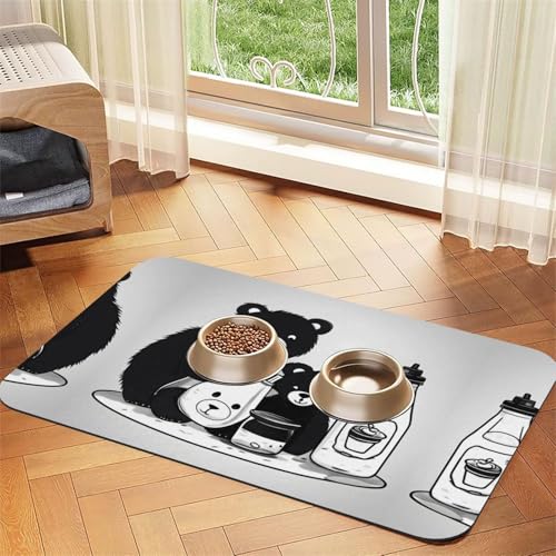 Saugfähige Futtermatte für Haustiere, 30 x 45 cm, niedlicher Bären-Druck, schnell trocknendes Futter-Pad/Leder-Tischset, für Hunde und Katzen, Futternapf Saugfähige Futtermatte für Haustiere, 30 x 45 cm, niedlicher Bären-Druck, schnell trocknendes Futter-Pad/Leder-Tischset, für Hunde und Katzen, Futternapf von LiuMng