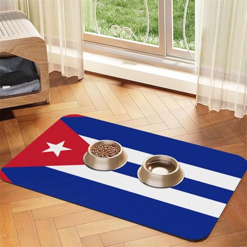 Saugfähige Futtermatte für Haustiere, 40 x 60 cm, Kubanische Flagge, schnell trocknendes Futter-Pad/Leder-Tischset, für Hunde, Katzen, Futternapf, Wasser Saugfähige Futtermatte für Haustiere, 40 x 60 cm, Kubanische Flagge, schnell trocknendes Futter-Pad/Leder-Tischset, für Hunde, Katzen, Futternapf, Wasser von LiuMng