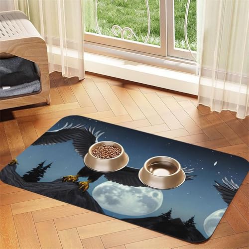 Saugfähige Futtermatte für Haustiere, 40 x 60 cm, Motiv: Adler unter den Sternen, schnell trocknendes Futterunterlage/Leder-Tischset, für Hunde und Katzen, Futternapf, Wasser Saugfähige Futtermatte für Haustiere, 40 x 60 cm, Motiv: Adler unter den Sternen, schnell trocknendes Futterunterlage/Leder-Tischset, für Hunde und Katzen, Futternapf, Wasser von LiuMng