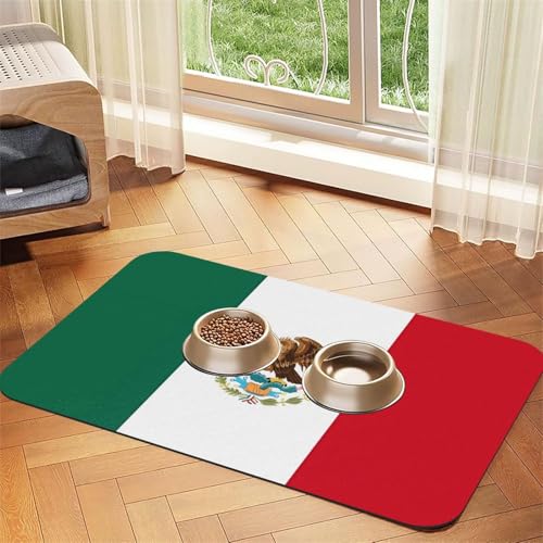 Saugfähige Futtermatte für Haustiere, 40 x 60 cm, Motiv: Flagge von Mexiko, schnell trocknendes Futterpad/Leder-Tischset, für Hunde und Katzen, Futternapf Saugfähige Futtermatte für Haustiere, 40 x 60 cm, Motiv: Flagge von Mexiko, schnell trocknendes Futterpad/Leder-Tischset, für Hunde und Katzen, Futternapf von LiuMng