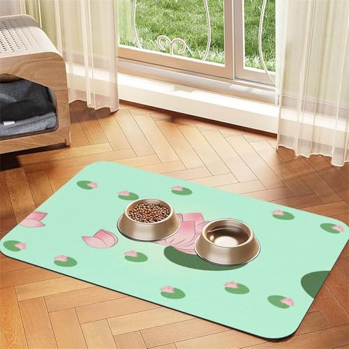 Saugfähige Futtermatte für Haustiere, 40 x 60 cm, Motiv: Lotusblumen, Warten auf Blüte, schnell trocknendes Futterunterlage/Leder-Tischset, für Hunde, Katzen, Futternapf, Wasser Saugfähige Futtermatte für Haustiere, 40 x 60 cm, Motiv: Lotusblumen, Warten auf Blüte, schnell trocknendes Futterunterlage/Leder-Tischset, für Hunde, Katzen, Futternapf, Wasser von LiuMng