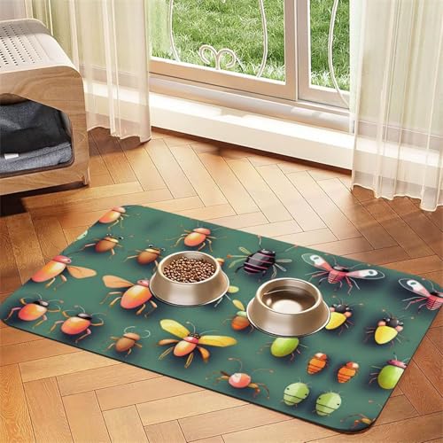 Saugfähige Futtermatte für Haustiere, 40 x 60 cm, mit Insekten-Atlas-Druck, schnell trocknendes Futter-Pad/Leder-Tischset, für Hunde und Katzen, Futternapf Saugfähige Futtermatte für Haustiere, 40 x 60 cm, mit Insekten-Atlas-Druck, schnell trocknendes Futter-Pad/Leder-Tischset, für Hunde und Katzen, Futternapf von LiuMng