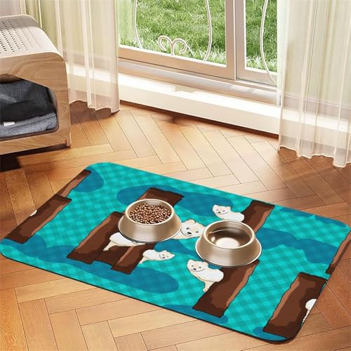 Saugfähige Futtermatte für Haustiere, 40 x 60 cm, niedlicher kleiner Waschbär-Druck, schnell trocknendes Futter-Pad/Leder-Tischset, für Hunde und Katzen, Futternapf Saugfähige Futtermatte für Haustiere, 40 x 60 cm, niedlicher kleiner Waschbär-Druck, schnell trocknendes Futter-Pad/Leder-Tischset, für Hunde und Katzen, Futternapf von LiuMng