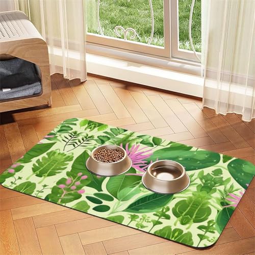 Saugfähige Futtermatte für Haustiere, 40 x 60 cm, rosa Pflanzen-Blumen-Druck, schnell trocknendes Futter-Pad/Leder-Tischset, für Hunde und Katzen, Futternapf Saugfähige Futtermatte für Haustiere, 40 x 60 cm, rosa Pflanzen-Blumen-Druck, schnell trocknendes Futter-Pad/Leder-Tischset, für Hunde und Katzen, Futternapf von LiuMng