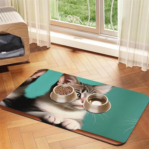 Saugfähige Futtermatte für Hunde, Katzen, 40 x 60 cm, schnell trocknendes Futter-Pad/Leder-Tischset, für Hunde, Katzen, Futternapf, Wasser Saugfähige Futtermatte für Hunde, Katzen, 40 x 60 cm, schnell trocknendes Futter-Pad/Leder-Tischset, für Hunde, Katzen, Futternapf, Wasser von LiuMng