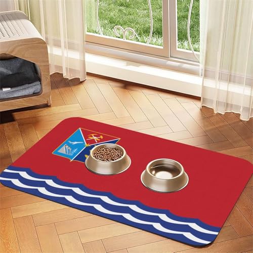 Saugfähige Leder-Tischdecke mit Flagge von Magadan, rutschfeste Futtermatte, für Futternapf und Wasser, 40 x 60 cm Saugfähige Leder-Tischdecke mit Flagge von Magadan, rutschfeste Futtermatte, für Futternapf und Wasser, 40 x 60 cm von LiuMng