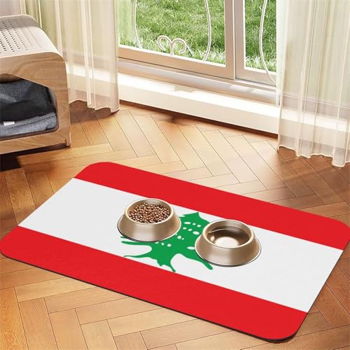 Saugfähige Leder-Tischdecke mit Libanon-Flagge – rutschfeste Futtermatte für Hunde und Katzen, Futternapf und Wasser-Tischset, 30 x 45 cm Saugfähige Leder-Tischdecke mit Libanon-Flagge – rutschfeste Futtermatte für Hunde und Katzen, Futternapf und Wasser-Tischset, 30 x 45 cm von LiuMng