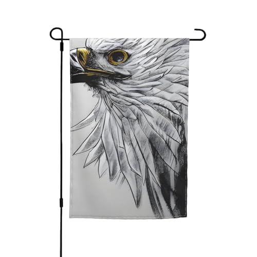 Skizzieren eines Adler-Drucks, Gartenflagge, 30,5 x 45,7 cm, doppelseitige saisonale Outdoor-Flaggen, für Hof, Veranda, Party-Dekoration Skizzieren eines Adler-Drucks, Gartenflagge, 30,5 x 45,7 cm, doppelseitige saisonale Outdoor-Flaggen, für Hof, Veranda, Party-Dekoration von LiuMng