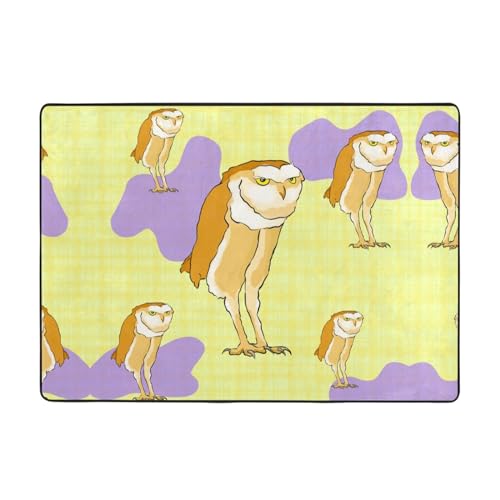 Stehender Teppich mit Eulen-Motiv, 203,2 x 147,3 cm, große Fläche, Flanellstoff, Fußmatte für Schlafzimmer, Büro, Badezimmer Stehender Teppich mit Eulen-Motiv, 203,2 x 147,3 cm, große Fläche, Flanellstoff, Fußmatte für Schlafzimmer, Büro, Badezimmer von LiuMng