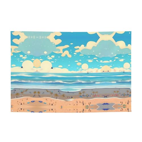 Strand-Cartoon-Banner, Polyester, personalisierbar, langlebig, einfach aufzuhängen, für Partys, Abschlussfeiern, Geburtstage Strand-Cartoon-Banner, Polyester, personalisierbar, langlebig, einfach aufzuhängen, für Partys, Abschlussfeiern, Geburtstage von LiuMng
