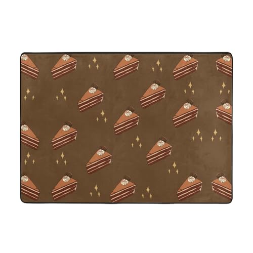 Teppich, Motiv: Schokoladen-Quadrate, Kuchendruck, 203,2 x 147,3 cm, große Fläche, Flanellstoff, Fußmatte für Schlafzimmer, Büro, Badezimmer Teppich, Motiv: Schokoladen-Quadrate, Kuchendruck, 203,2 x 147,3 cm, große Fläche, Flanellstoff, Fußmatte für Schlafzimmer, Büro, Badezimmer von LiuMng