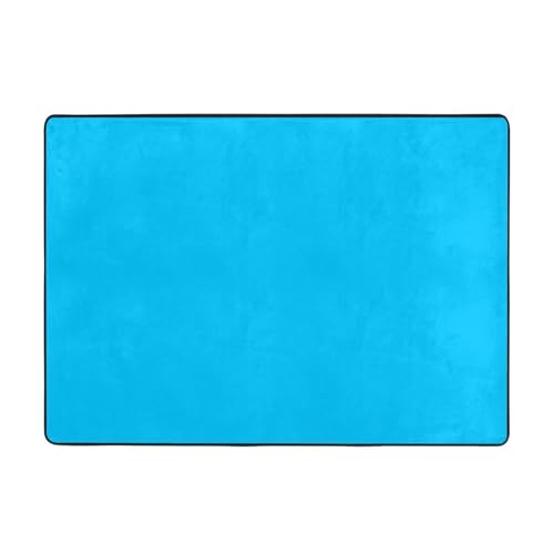 Teppich, einfarbig, hellblau, bedruckt, 203,2 x 147,3 cm, große Fläche, Flanellstoff, Fußmatte für Schlafzimmer, Büro, Badezimmer Teppich, einfarbig, hellblau, bedruckt, 203,2 x 147,3 cm, große Fläche, Flanellstoff, Fußmatte für Schlafzimmer, Büro, Badezimmer von LiuMng