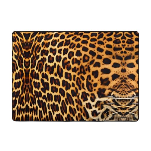 Teppich mit Leopardenmuster, 203,2 x 147,3 cm, große Fläche, Flanellstoff, Fußmatte für Schlafzimmer, Büro, Badezimmer Teppich mit Leopardenmuster, 203,2 x 147,3 cm, große Fläche, Flanellstoff, Fußmatte für Schlafzimmer, Büro, Badezimmer von LiuMng