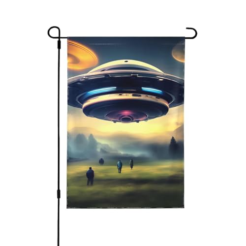 UFO-Landungsdruck, doppelseitige Gartenflagge – farbecht, für den Urlaub, Banner, für Hof-Dekoration, Willkommensschild, 31,8 x 45,7 cm UFO-Landungsdruck, doppelseitige Gartenflagge – farbecht, für den Urlaub, Banner, für Hof-Dekoration, Willkommensschild, 31,8 x 45,7 cm von LiuMng