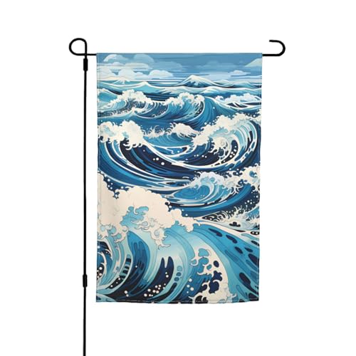 Ukiyo-e Gartenflagge mit Wellen-Druck, 30,5 x 45,7 cm, doppelseitige saisonale Outdoor-Flaggen, für Hof, Veranda, Party-Dekoration Ukiyo-e Gartenflagge mit Wellen-Druck, 30,5 x 45,7 cm, doppelseitige saisonale Outdoor-Flaggen, für Hof, Veranda, Party-Dekoration von LiuMng