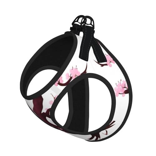 Weiches Haustiergeschirr und Leine, Set mit Kirschblüten-Baum-Druck, verstellbares Netzgewebe, Welpengeschirr für kleine, große Hunde und Katzen Weiches Haustiergeschirr und Leine, Set mit Kirschblüten-Baum-Druck, verstellbares Netzgewebe, Welpengeschirr für kleine, große Hunde und Katzen von LiuMng