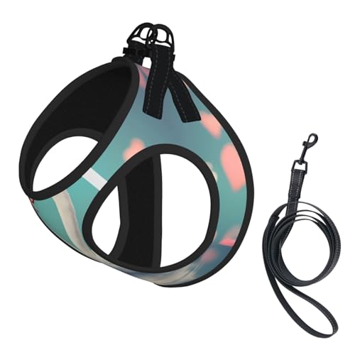 Weiches Haustiergeschirr und Leine, bedruckt, Motiv: Schwan in Love, verstellbar, Netzgewebe, Welpengeschirr für kleine, große Hunde und Katzen von LiuMng