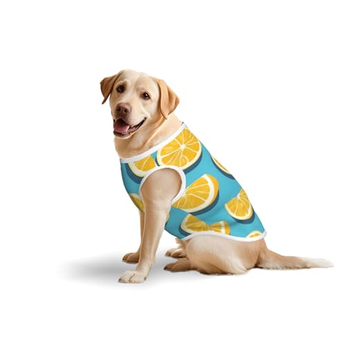 Weste für Haustiere, Baumwolle, weich, leicht, zitronengelb, ärmellos, Tanktop für mittelgroße und große Hunde Weste für Haustiere, Baumwolle, weich, leicht, zitronengelb, ärmellos, Tanktop für mittelgroße und große Hunde von LiuMng