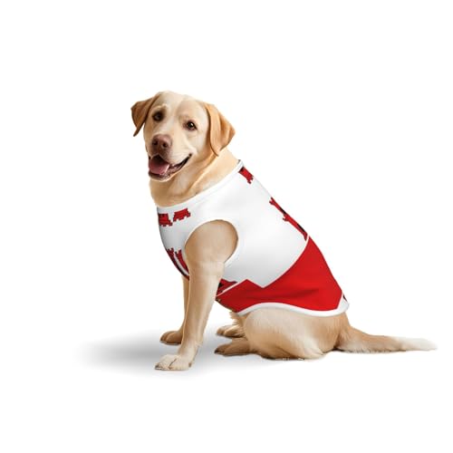 Weste mit Flagge von Gibraltar, Baumwolle, weich, leicht, mit Flagge von Gibraltar, ärmelloses Tanktop für mittelgroße und große Hunde von LiuMng