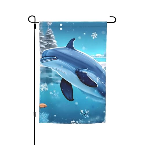 Winter-Delfin-Gartenflagge, 30,5 x 45,7 cm, doppelseitige saisonale Outdoor-Flaggen, für Hof, Veranda, Party-Dekoration Winter-Delfin-Gartenflagge, 30,5 x 45,7 cm, doppelseitige saisonale Outdoor-Flaggen, für Hof, Veranda, Party-Dekoration von LiuMng