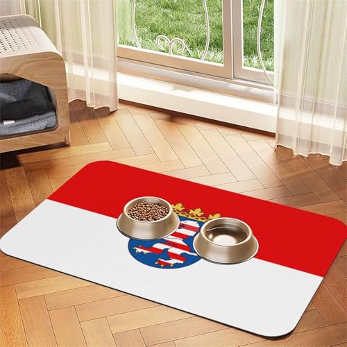 saugfähige Leder-Tischdecke mit Flagge von Hessen – rutschfeste Futtermatte für Hunde und Katzen, Futternapf und Wasser-Tischset, 30 x 45 cm saugfähige Leder-Tischdecke mit Flagge von Hessen – rutschfeste Futtermatte für Hunde und Katzen, Futternapf und Wasser-Tischset, 30 x 45 cm von LiuMng