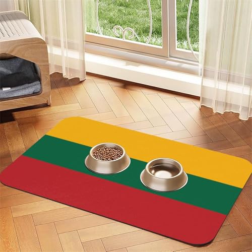 saugfähige Leder-Tischdecke mit Flagge von Litauen, rutschfeste Futtermatte, für Futternapf und Wasser, 40 x 60 cm saugfähige Leder-Tischdecke mit Flagge von Litauen, rutschfeste Futtermatte, für Futternapf und Wasser, 40 x 60 cm von LiuMng
