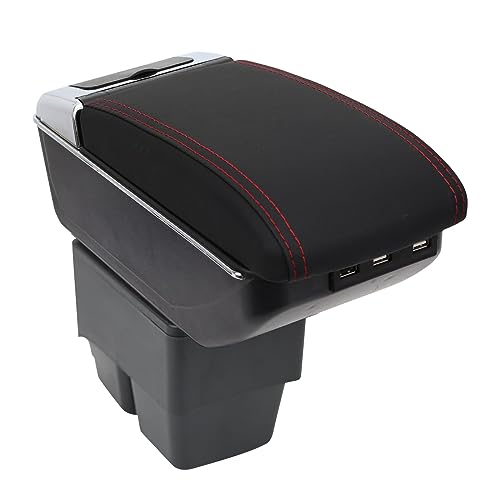 LiuROSE Auto Armlehne Box für Ford Fiesta MK7 2009-2017,Leder Mittelarmlehne Schutzhülle Matte wasserdichte Bequem Auto Decor Zubehör,C-with 7×USB-Red line LiuROSE Auto Armlehne Box für Ford Fiesta MK7 2009-2017,Leder Mittelarmlehne Schutzhülle Matte wasserdichte Bequem Auto Decor Zubehör,C-with 7×USB-Red line von LiuROSE