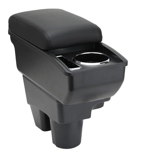 LiuROSE Auto Armlehne Box für Toyota Yaris GR Elegant 2020-2024,Leder Mittelarmlehne Schutzhülle Matte wasserdichte Bequem Auto Decor Zubehör,D-with Card Slot-Black line von LiuROSE