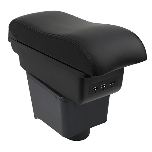 LiuROSE Auto Armlehne Box für VW Polo Mk5 6R Vento 2002-2009,Leder Mittelarmlehne Schutzhülle Matte wasserdichte Bequem Auto Decor Zubehör,B-3×USB Curved-Black line LiuROSE Auto Armlehne Box für VW Polo Mk5 6R Vento 2002-2009,Leder Mittelarmlehne Schutzhülle Matte wasserdichte Bequem Auto Decor Zubehör,B-3×USB Curved-Black line von LiuROSE