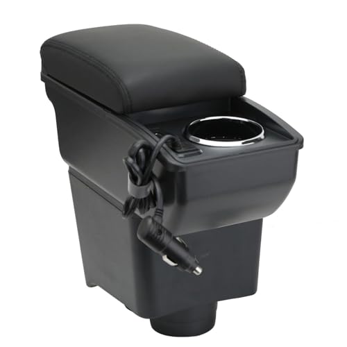 LiuROSE Auto Armlehne Box für VW Polo Mk5 6R Vento 2002-2009,Leder Mittelarmlehne Schutzhülle Matte wasserdichte Bequem Auto Decor Zubehör,E-with Quick Charging Plug-Black line LiuROSE Auto Armlehne Box für VW Polo Mk5 6R Vento 2002-2009,Leder Mittelarmlehne Schutzhülle Matte wasserdichte Bequem Auto Decor Zubehör,E-with Quick Charging Plug-Black line von LiuROSE