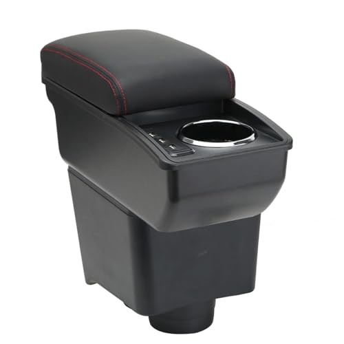 LiuROSE Auto Armlehne Box für VW Polo Mk5 6R Vento 2002-2009,Leder Mittelarmlehne Schutzhülle Matte wasserdichte Bequem Auto Decor Zubehör,F-Mit USB-Red line LiuROSE Auto Armlehne Box für VW Polo Mk5 6R Vento 2002-2009,Leder Mittelarmlehne Schutzhülle Matte wasserdichte Bequem Auto Decor Zubehör,F-Mit USB-Red line von LiuROSE