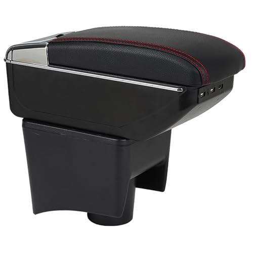 LiuROSE Auto Armlehne Box für VW Polo Mk5 6R Vento 2010-2018,Leder Mittelarmlehne Schutzhülle Matte wasserdichte Bequem Auto Decor Zubehör,C-with 7×USB-Red line LiuROSE Auto Armlehne Box für VW Polo Mk5 6R Vento 2010-2018,Leder Mittelarmlehne Schutzhülle Matte wasserdichte Bequem Auto Decor Zubehör,C-with 7×USB-Red line von LiuROSE