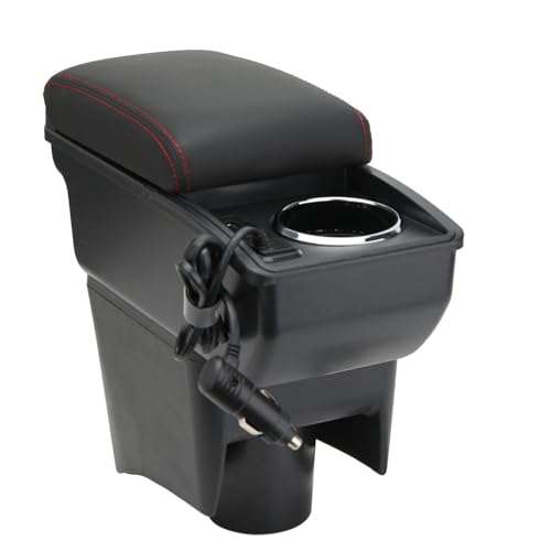 LiuROSE Auto Armlehne Box für VW Polo Mk5 6R Vento 2010-2018,Leder Mittelarmlehne Schutzhülle Matte wasserdichte Bequem Auto Decor Zubehör,E-with Quick Charging Plug-Red line LiuROSE Auto Armlehne Box für VW Polo Mk5 6R Vento 2010-2018,Leder Mittelarmlehne Schutzhülle Matte wasserdichte Bequem Auto Decor Zubehör,E-with Quick Charging Plug-Red line von LiuROSE