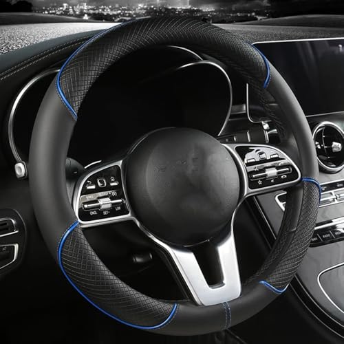 LiuROSE Auto Lenkradbezug,für Toyota RAV4 Hybrid 2016 2017 2018 2019 2020 2021 2022 2023 2024,Anti Rutsch Atmungsaktiv Mikrofaser Leder Auto Lenkrad Abdeckung Ersatz Innenraum Zubehör,B-Blue-Type O von LiuROSE