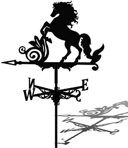 Skulptur-Ornament, Mustang-Dach-Windfahne, traditionell, schwarz, Wetterfahnen, Outdoor, Eisen, Tier-Wetterfahne, Hofschild, europäisches Ornament, schwarz von Liucesxjs