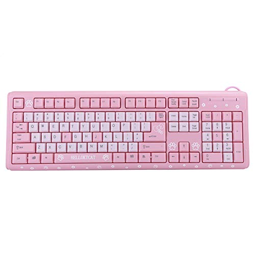 Robuste und widerstandsfähige Tastatur, ultradünn, verschleißfest, für Haus, Computer, Spiele, Büro (Pink) von Liukouu