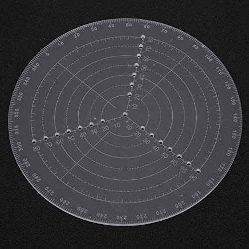 Round Center Finder Compass, Center Finder Compass Holzbearbeitung Drehen Zentrierlineal für die Verarbeitung von Holzdrehmaschinen 8 Zoll (transparentes Acryl) von Liukouu