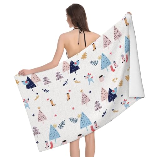 Liulannq Badehandtuch aus Mikrofaser mit Bäumen und Socken von Liulannq
