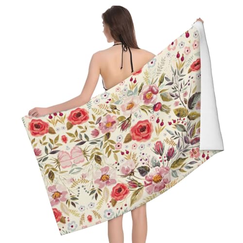 Liulannq Rustikales Badetuch mit Rosenblüte, saugfähig, Mikrofaser Liulannq Rustikales Badetuch mit Rosenblüte, saugfähig, Mikrofaser von Liulannq