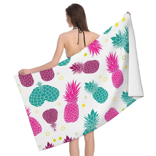 Liulannq Saugfähiges Badetuch aus Mikrofaser, tropische Ananas von Liulannq