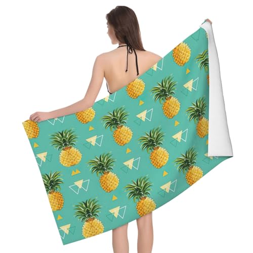 Liulannq Saugfähiges Badetuch aus Mikrofaser, tropische Früchte, Ananas von Liulannq