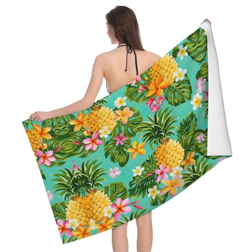 Liulannq Saugfähiges Badetuch aus Mikrofaser, tropische Früchte, Ananas Liulannq Saugfähiges Badetuch aus Mikrofaser, tropische Früchte, Ananas von Liulannq